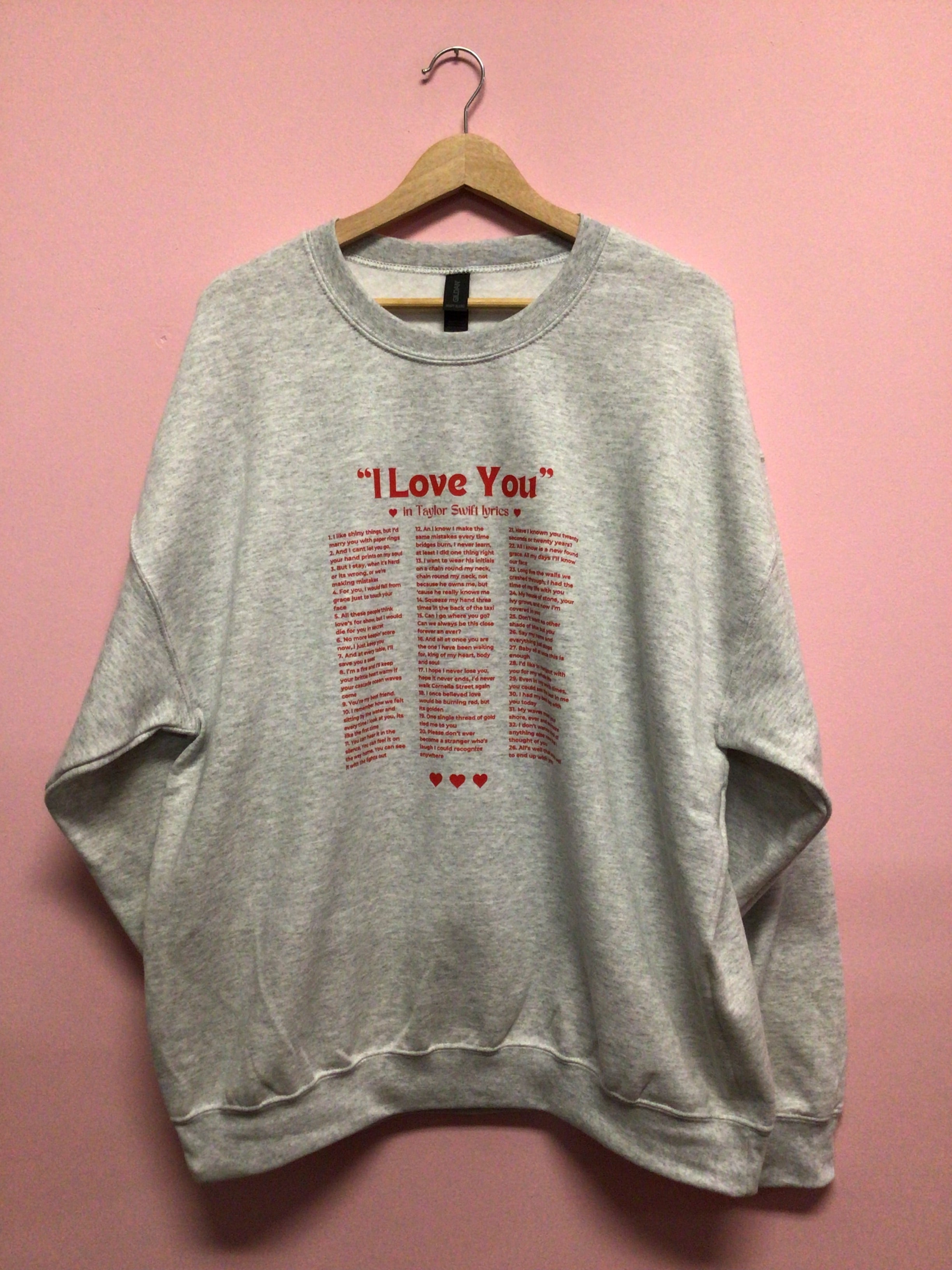 "I Love You" in Taylor Swift Lyrics Shirt