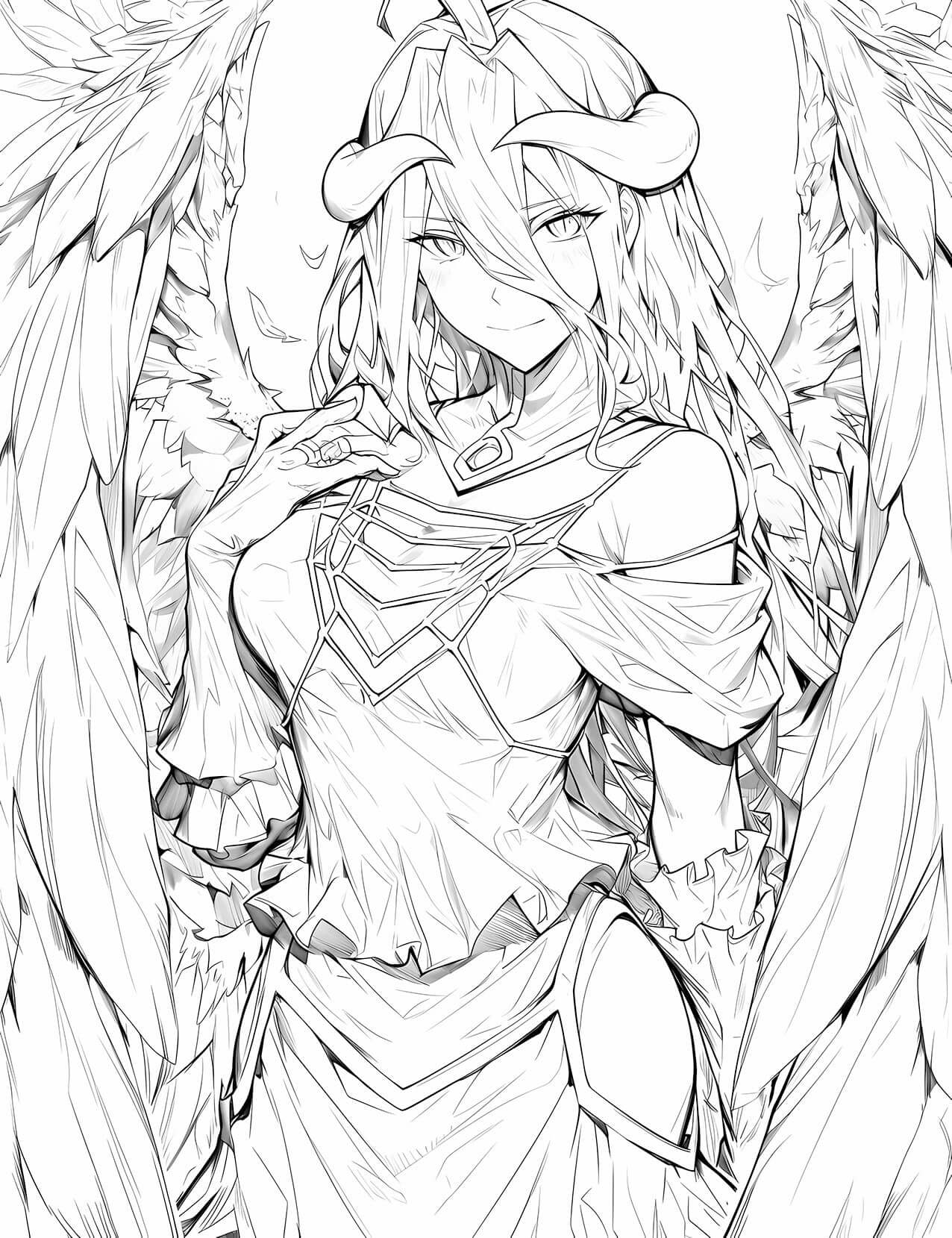 Albedo: Seraph of Colors | Anime Coloring Page by Infinite Visibility