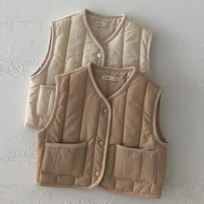 Kids' Warm Autumn/Winter Vest - Solid Color Jacket - # BOAA111010003