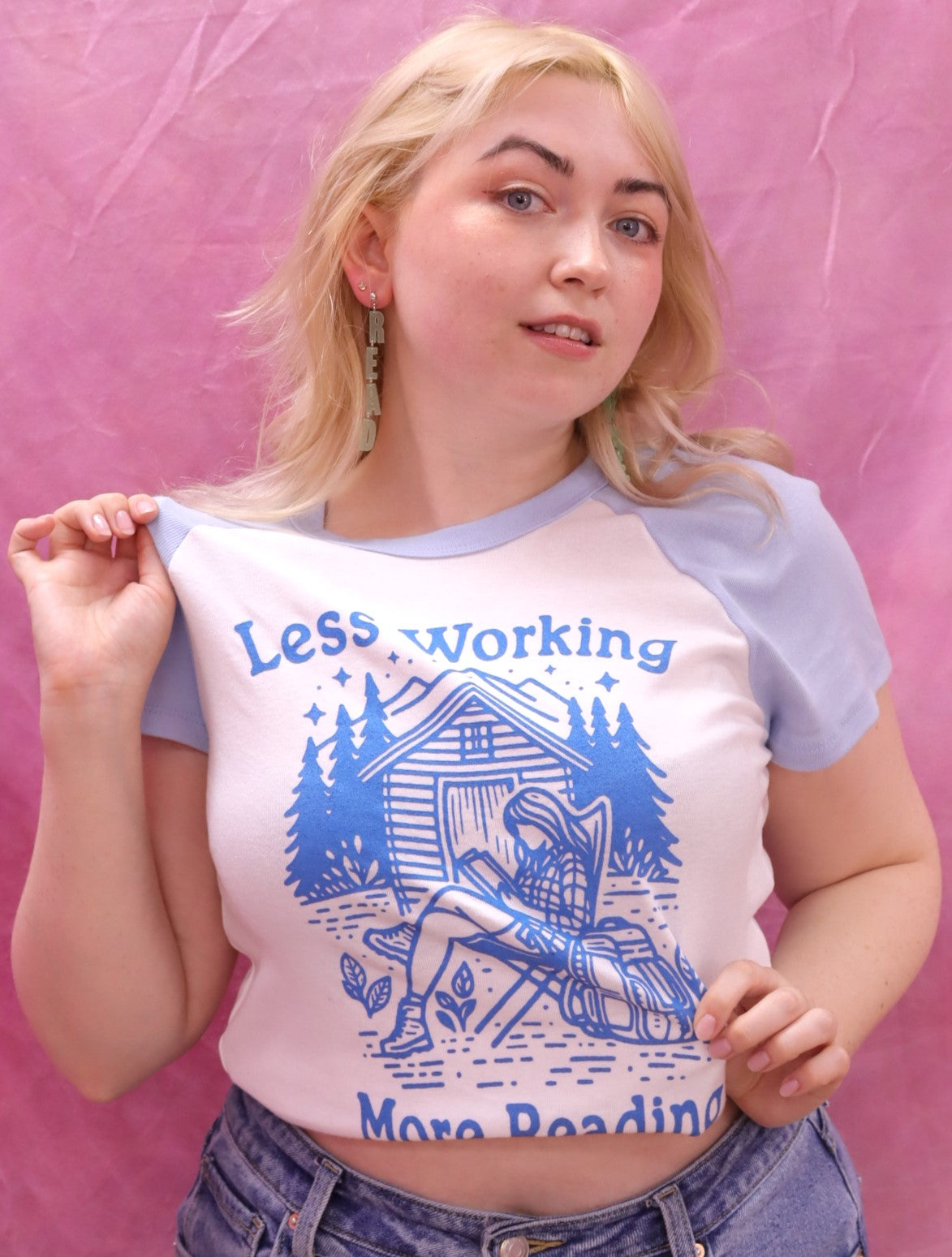 "Less Working, More Reading" Screen-Printed Shirts & Crewnecks