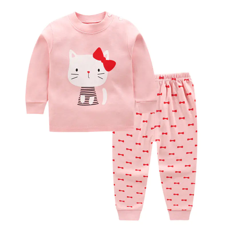 Cotton Pajama Set for Kids 0-5 Years with Cartoon Design - # BAAA81810020