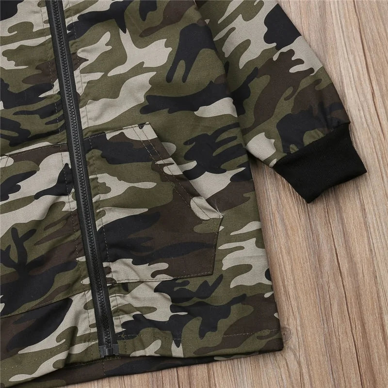 Camouflage Dinosaur Hooded Jacket for Boys - # BOAA111010002