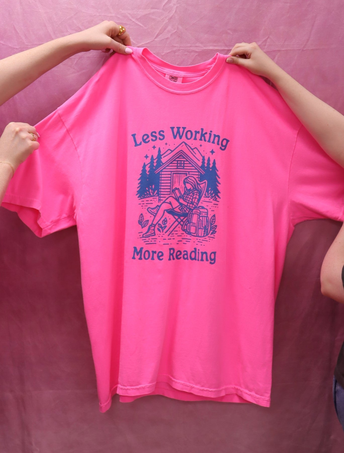 "Less Working, More Reading" Screen-Printed Shirts & Crewnecks