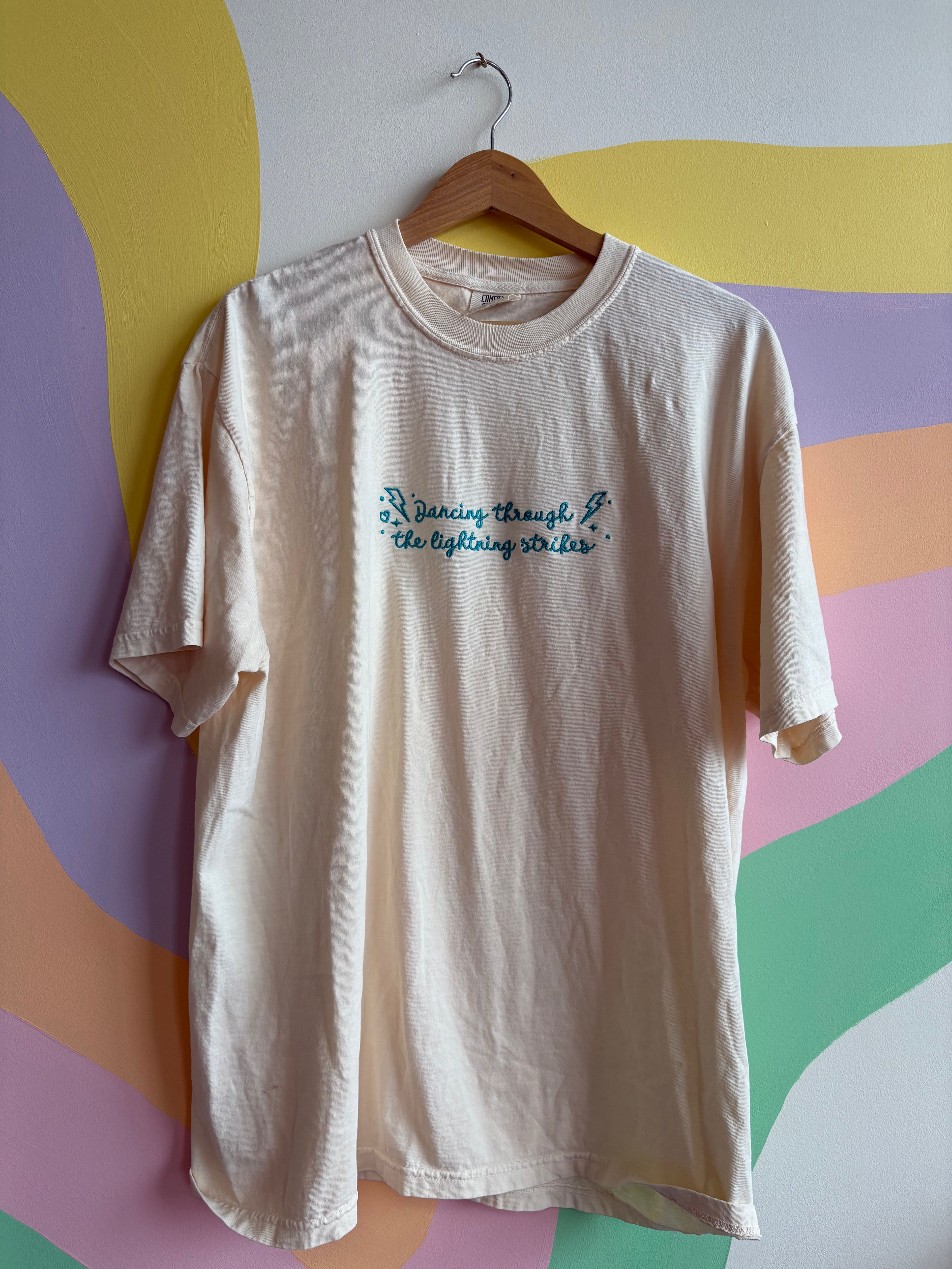 Dancing Through The Lightning Strikes Eras Embroidered Tops