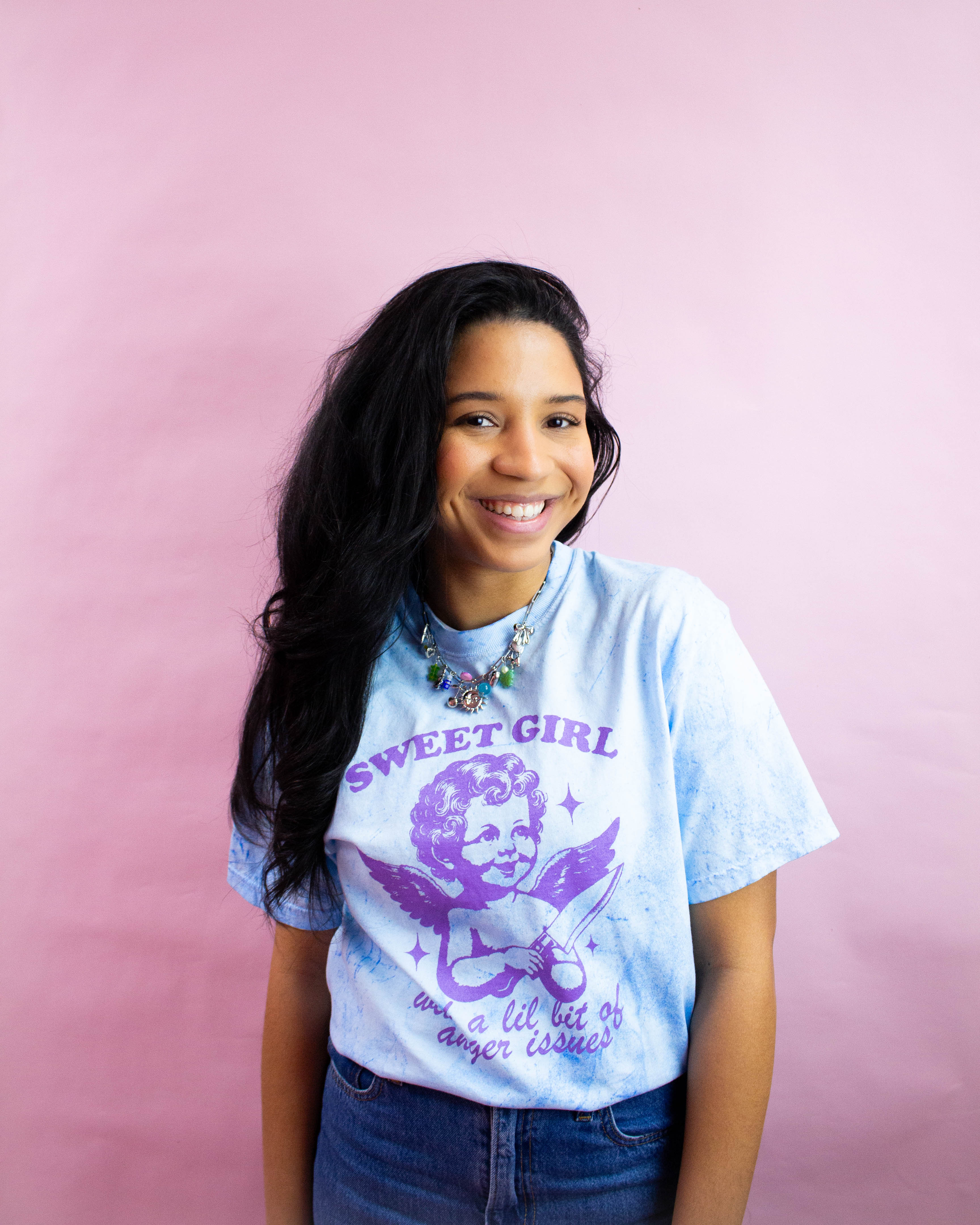“Sweet Girl with a Little Bit of Anger Issues” Screen Printed Tees and Sweaters
