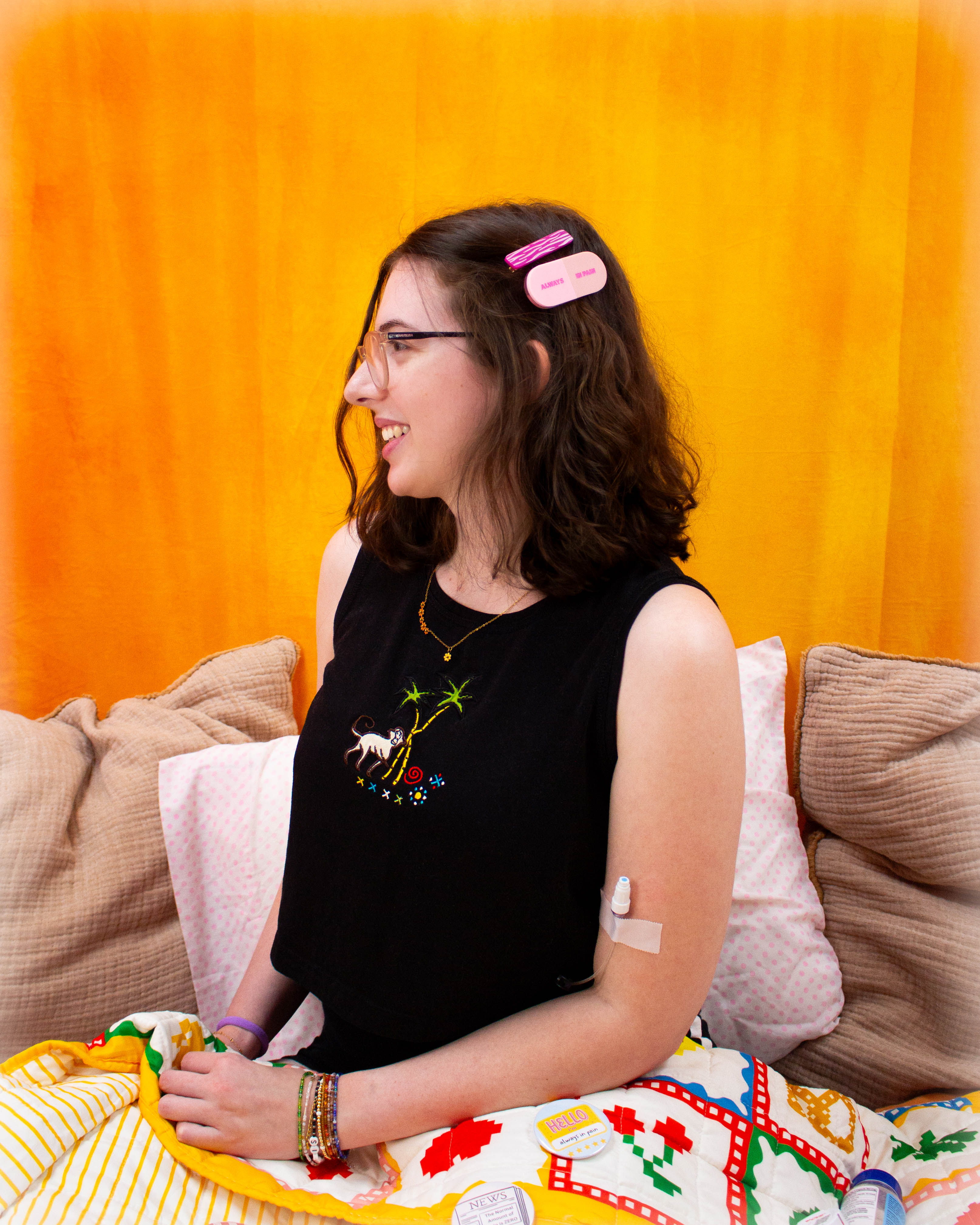 "Always in Pain" Pill Barrette