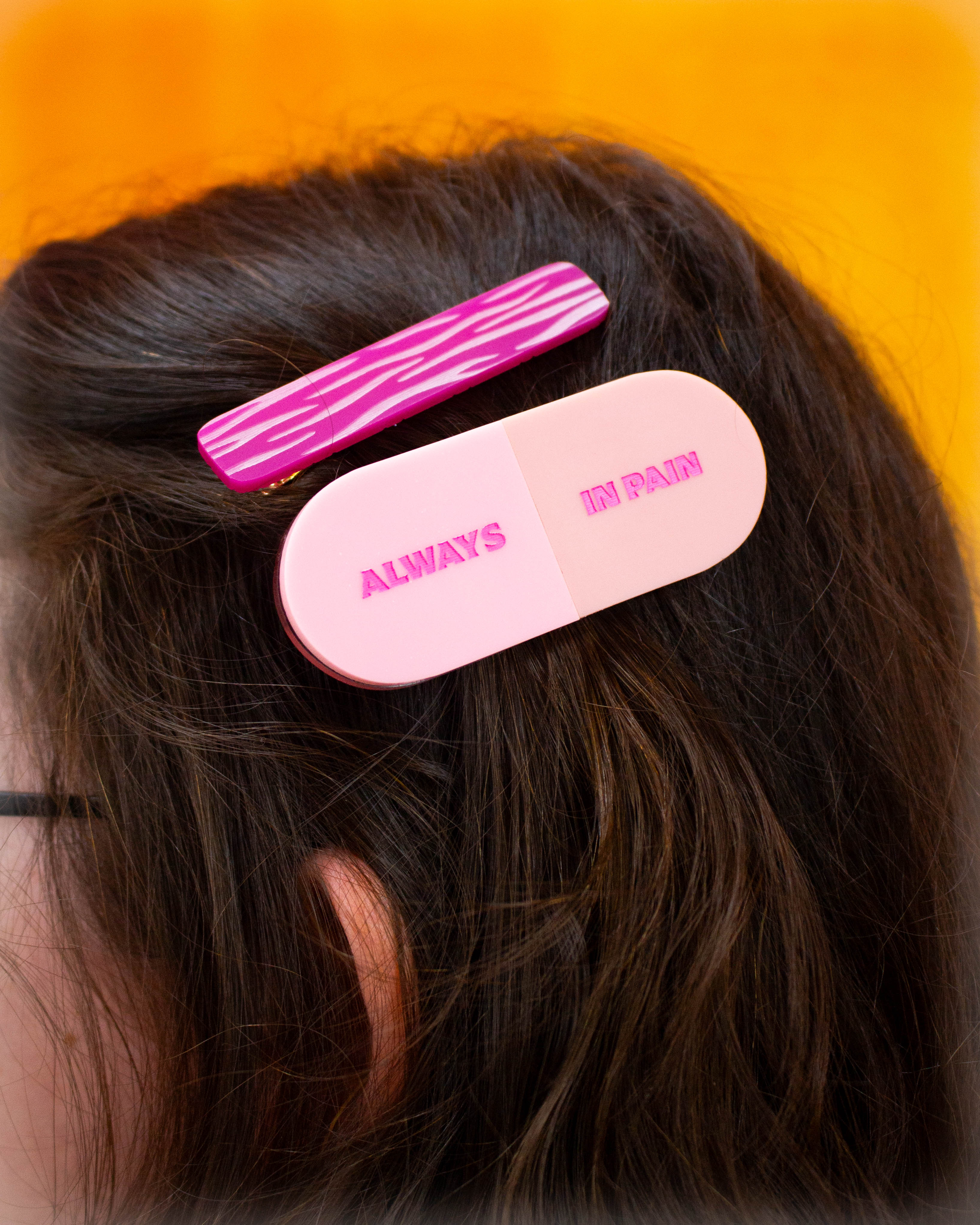 "Always in Pain" Pill Barrette