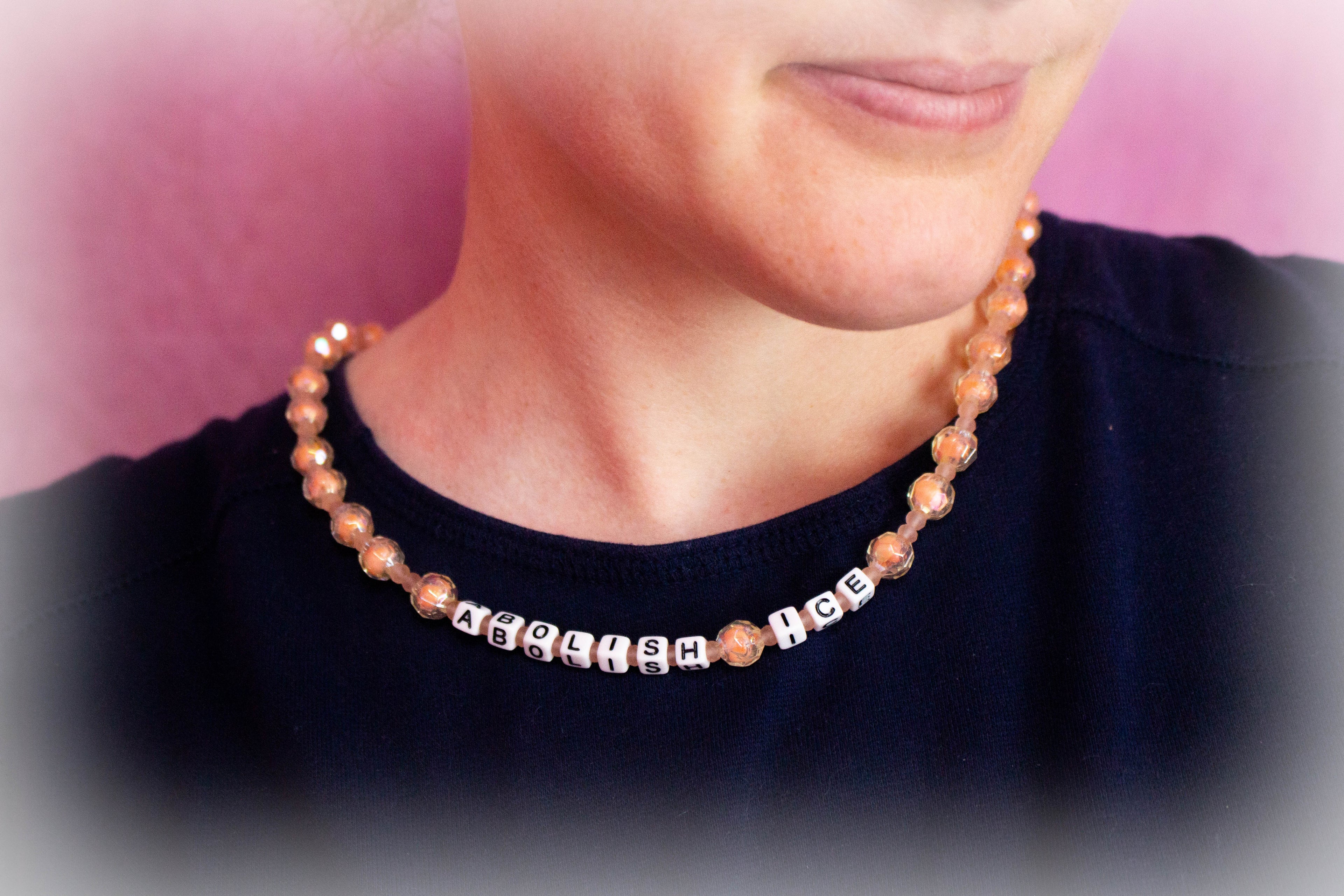 "Abolish Ice" - Make a Statement Beaded Necklace