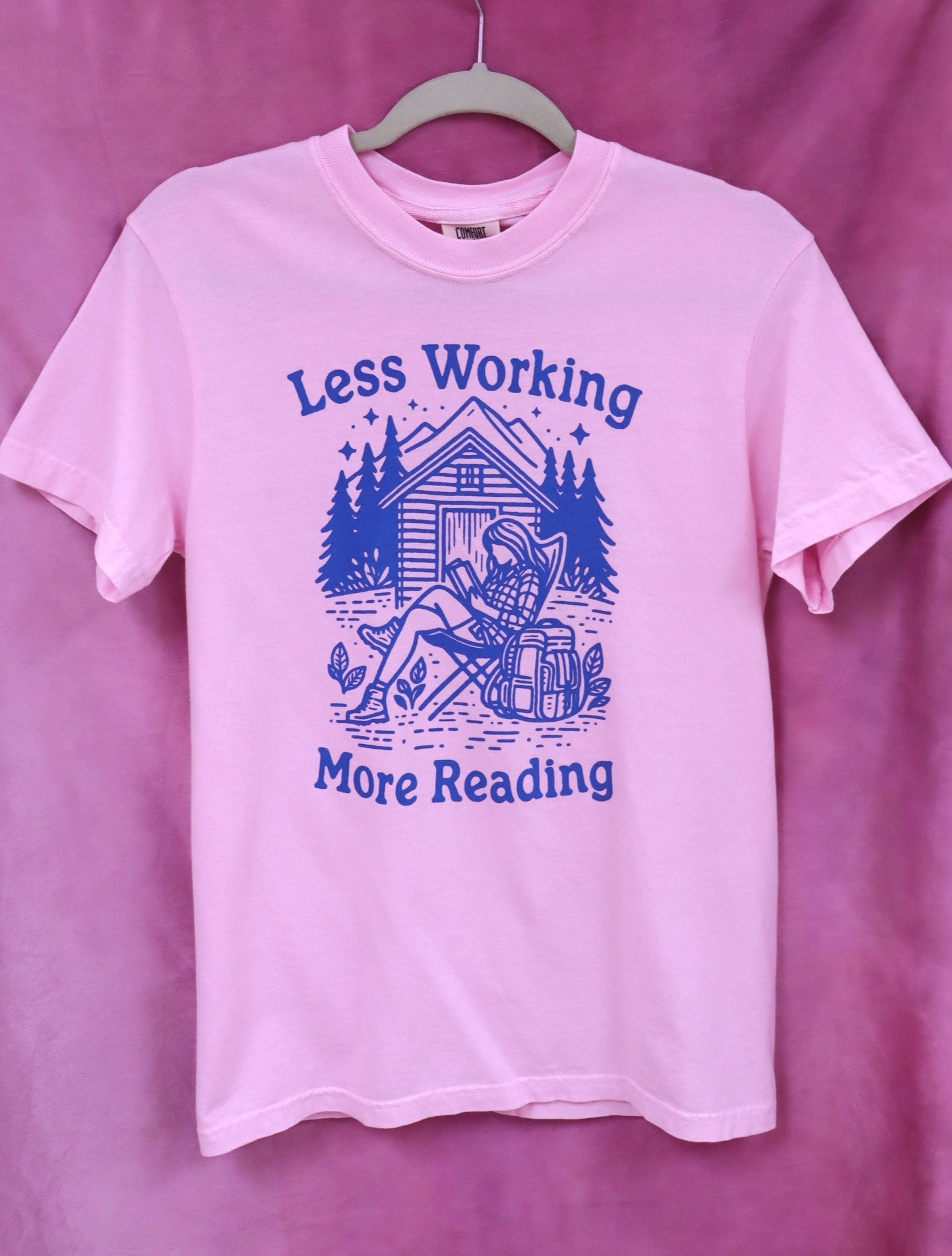 "Less Working, More Reading" Screen-Printed Shirts & Crewnecks
