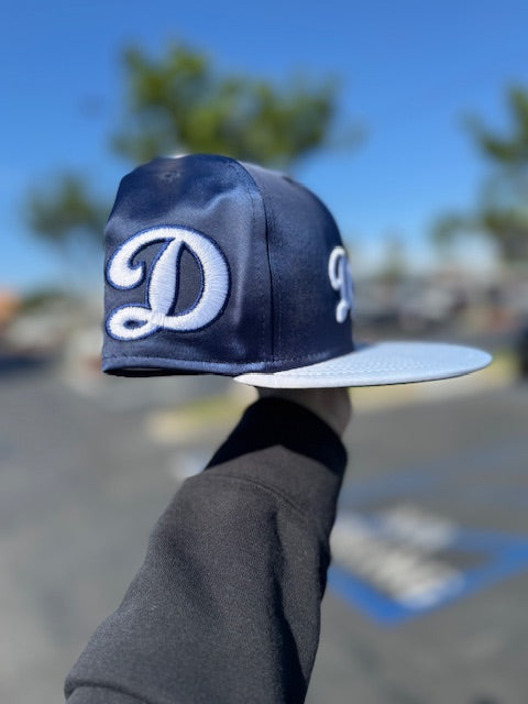 Los Angeles Dodgers 2 Toned Satin Hat Navy/Grey 5950