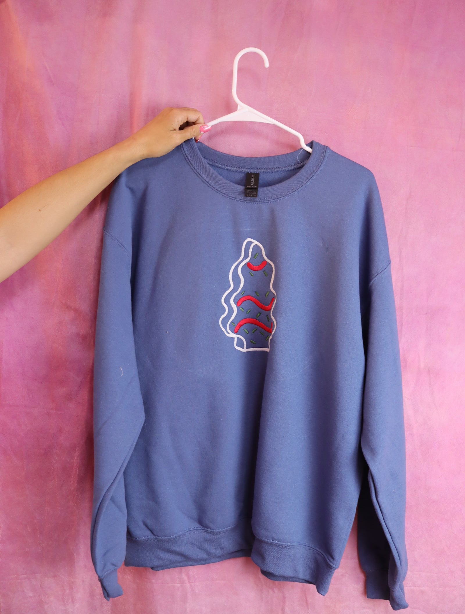 Christmas Tree Cake Embroidered Shirt