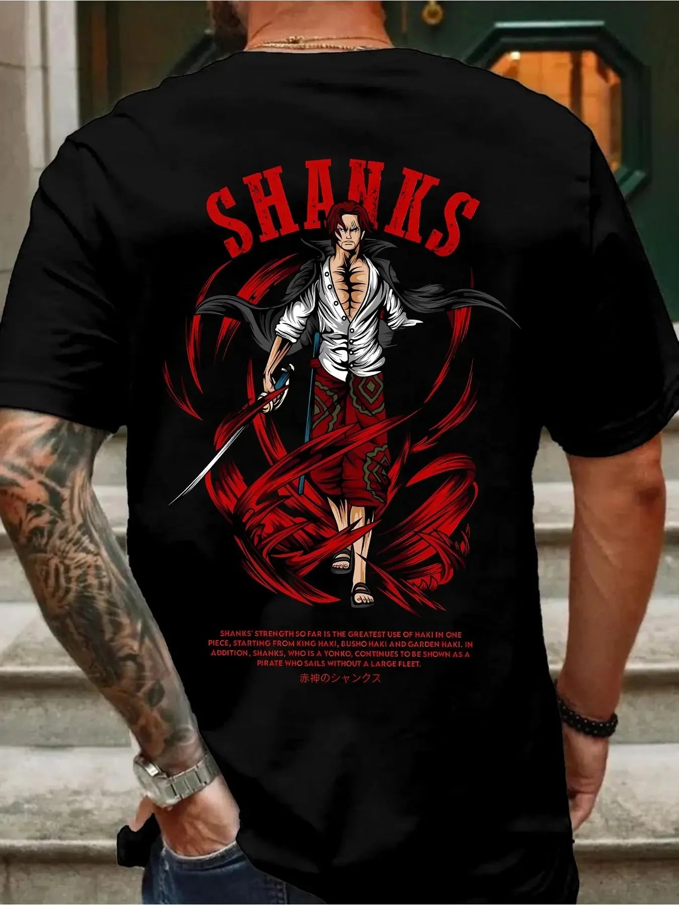 One Piece Shanks Summer T-shirt Retro Oversized Cotton
