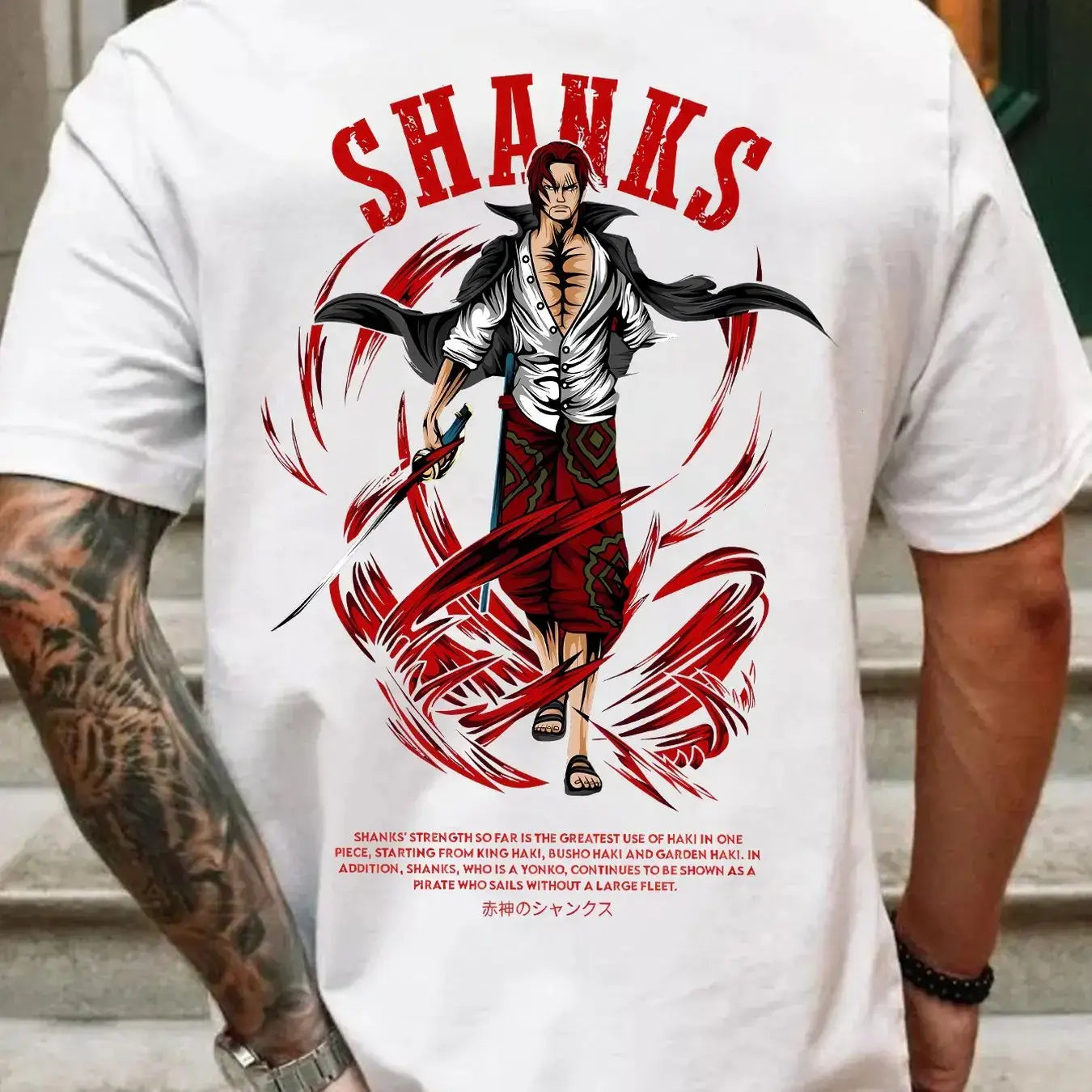 One Piece Shanks Summer T-shirt Retro Oversized Cotton