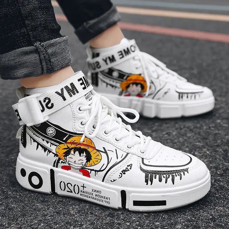 One Piece Luffy High Top Shoes Zoro Anime Sneakers