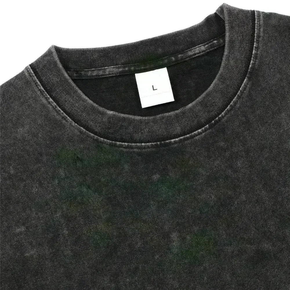 Naruto Rock Lee Streetwear T Shirt Vintage Washed Black