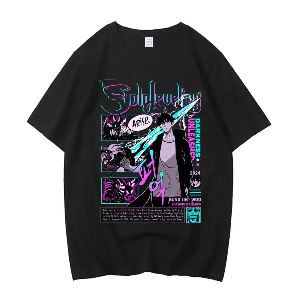 Solo Leveling T Shirt Sung Jinwoo Harajuku Graphic Tee