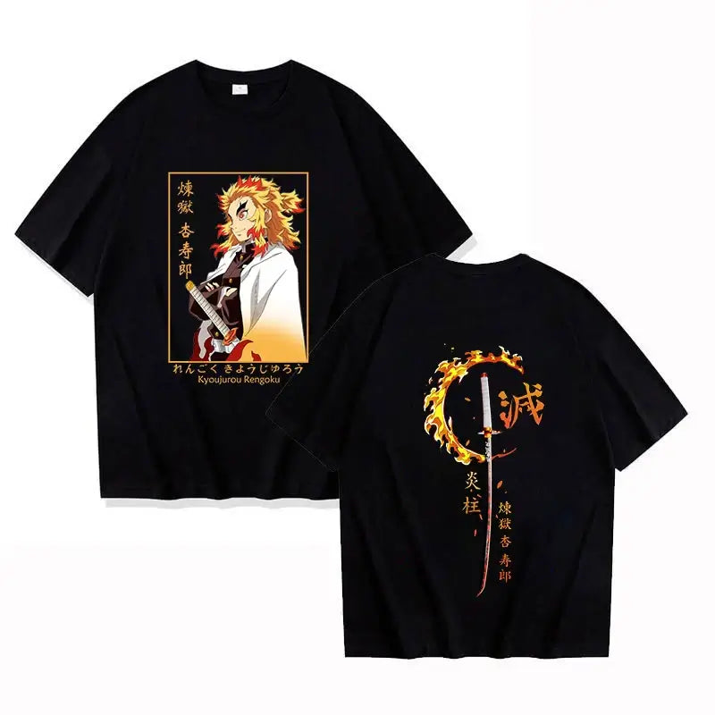 Rengoku Kyoujurou Printed Tee Shirt Demon Slayer
