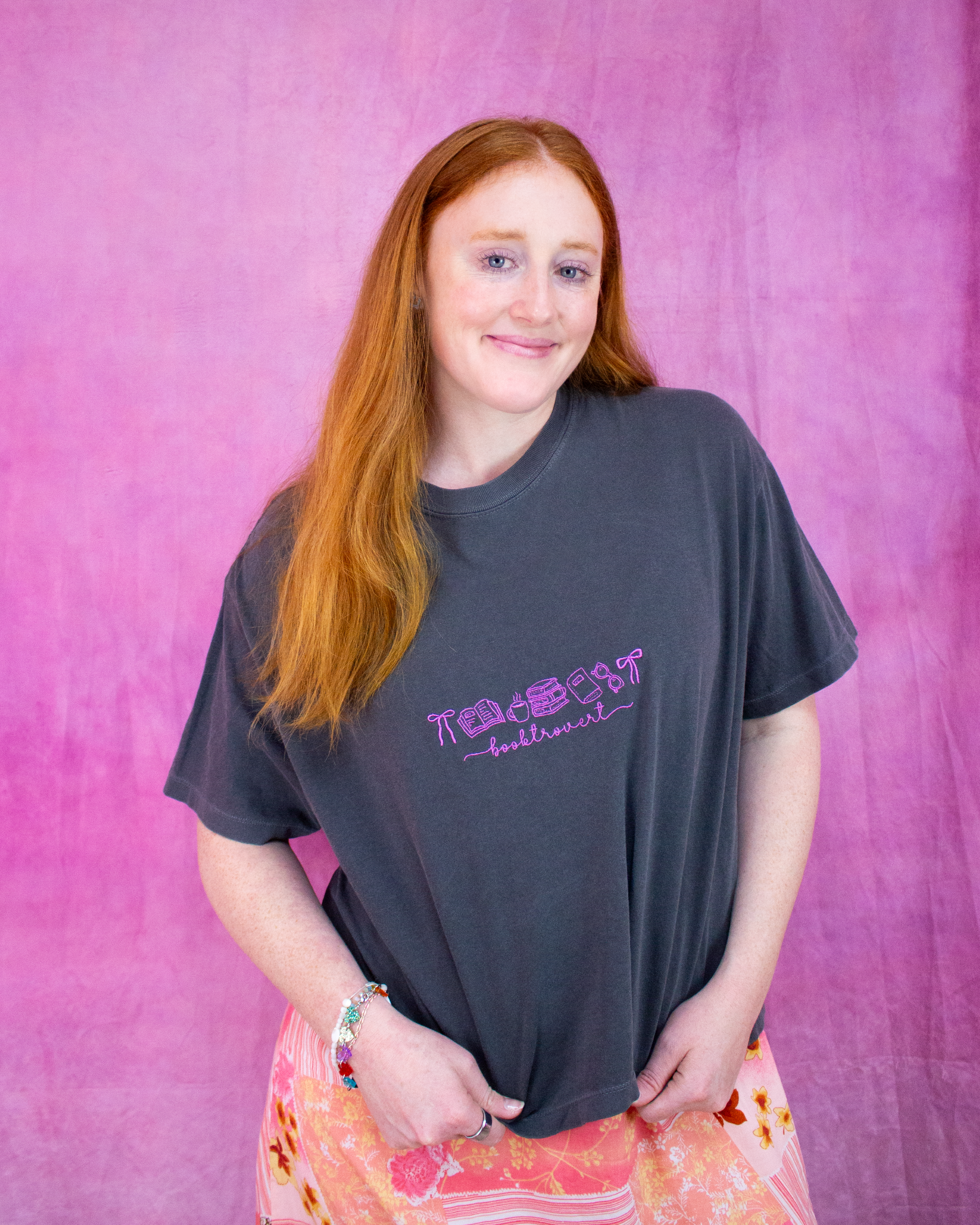 “Booktrovert” Embroidered Shirt