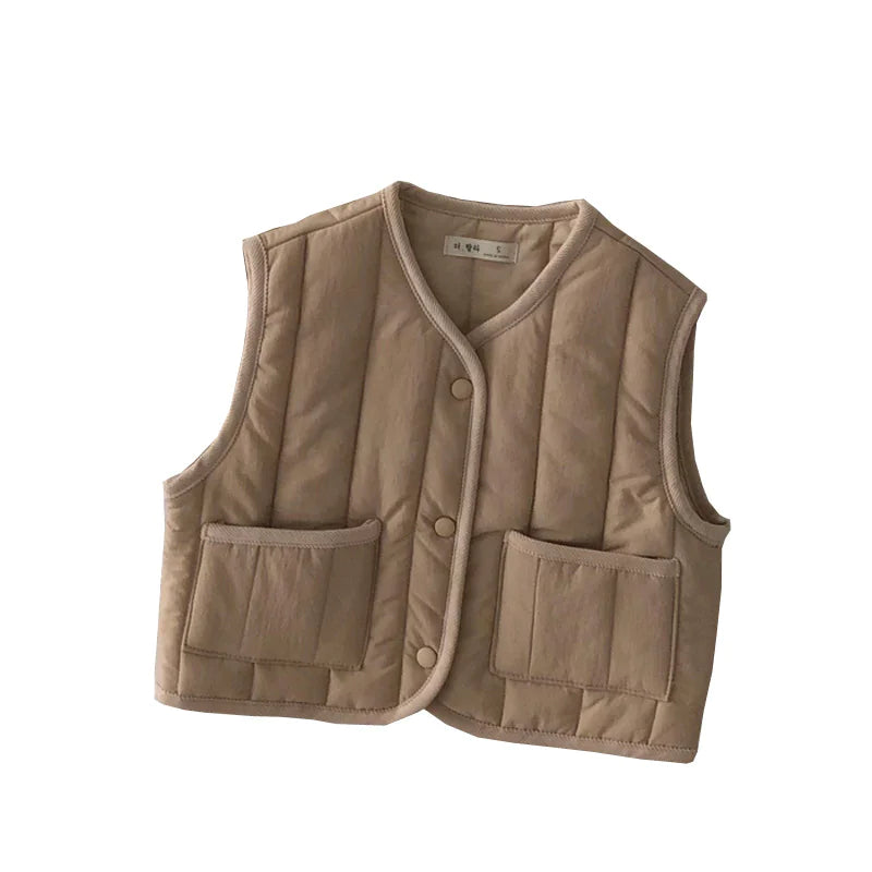 Kids' Warm Autumn/Winter Vest - Solid Color Jacket - # BOAA111010003