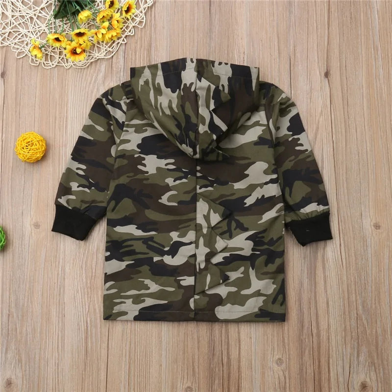 Camouflage Dinosaur Hooded Jacket for Boys - # BOAA111010002