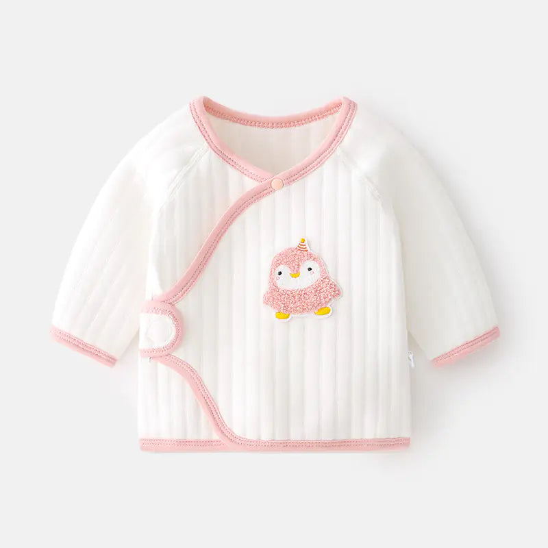 Summer Newborn Baby Girl Ruffle Sleeve Cotton Tee - # BAAA1111010002