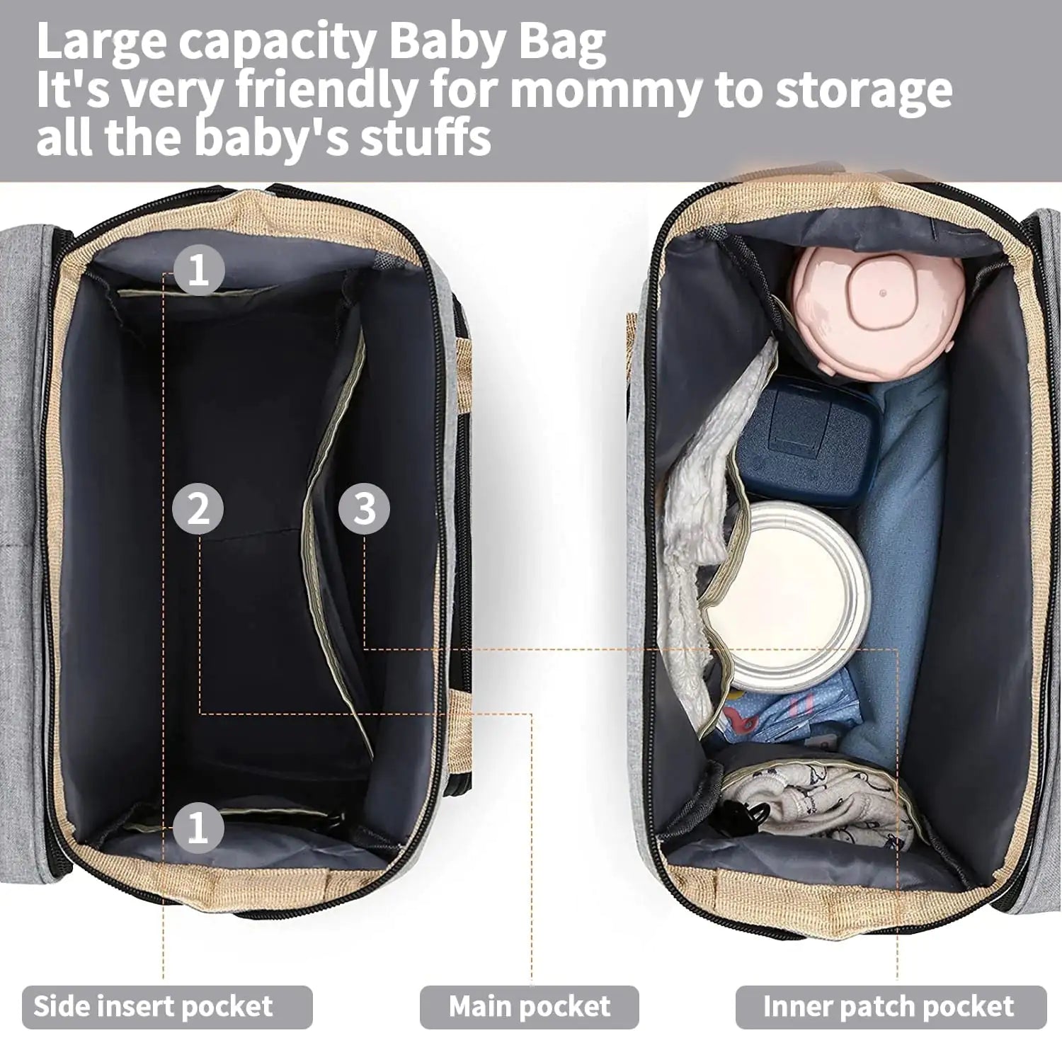 Baby Diaper Bag - Foldable Baby Bed - # BAGEG11610003