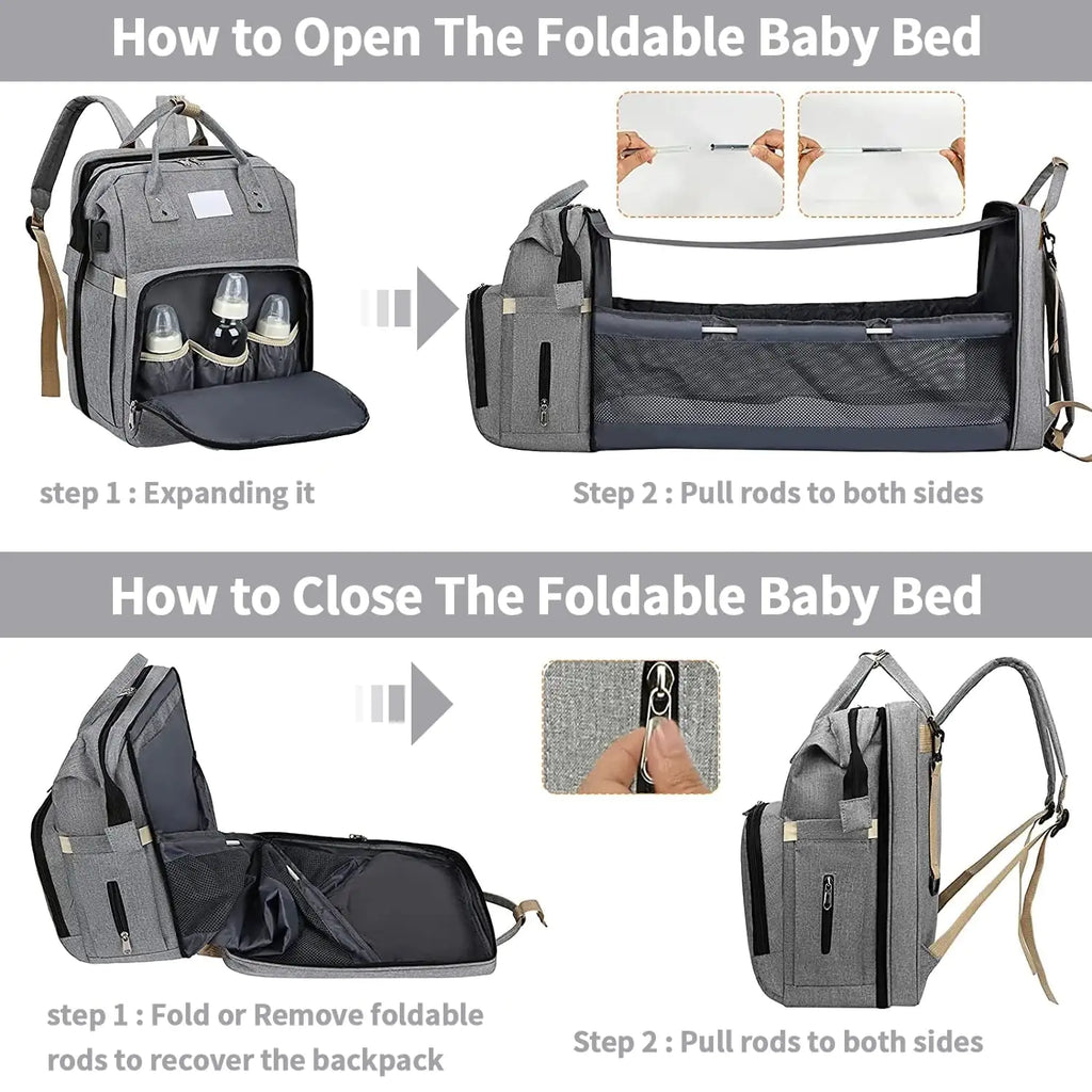 Baby Diaper Bag - Foldable Baby Bed - # BAGEG11610003